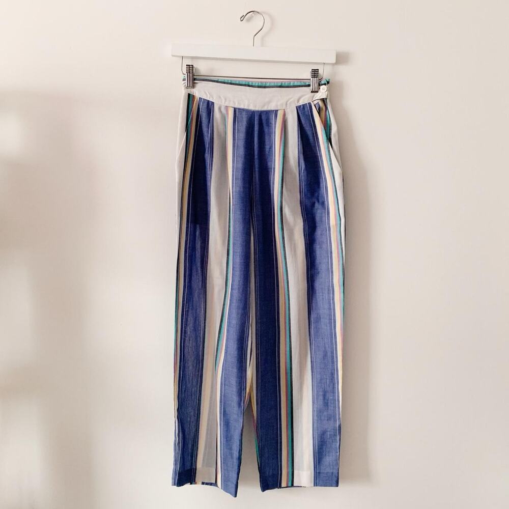Vintage Striped Linen Pants Size XS